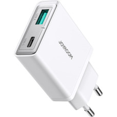 Joyroom Mazs un īpaši plāns 20 W USB-A USB-C sienas lādētājs - balts