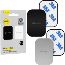 Blavec Metal plate for magnetic holder BM-02 set of 2 pieces rectangle (40x58mm) black and silver