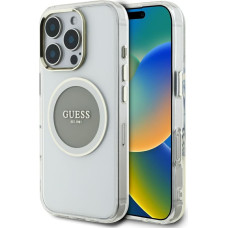 Case Guess IML Metal Colored Circle      Classic Logo MagSafe for iPhone 16 Pro Max grey