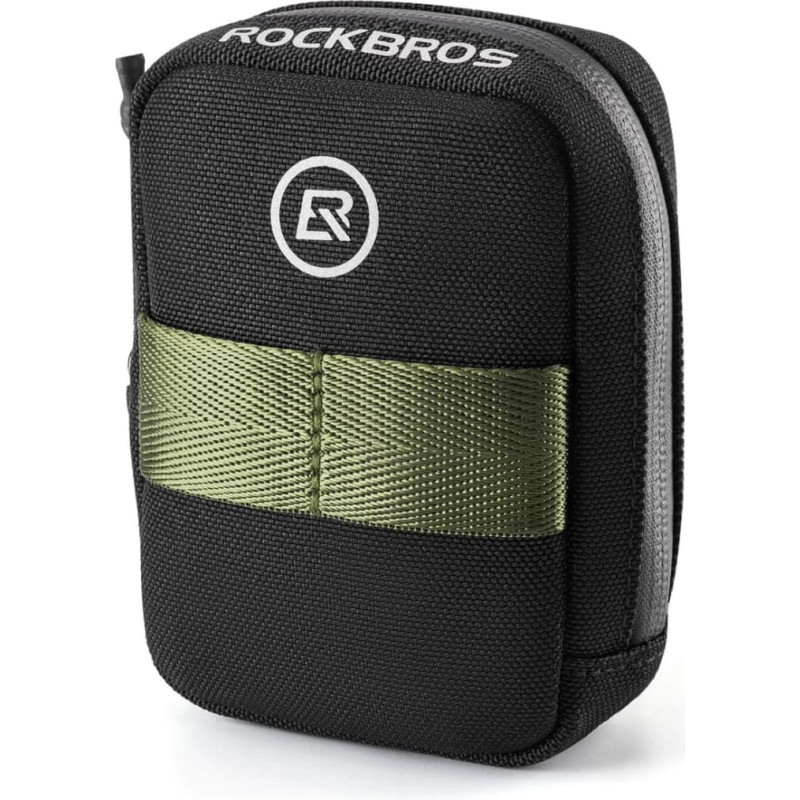 Rockbros Mini Saddle Bag with CO2 Cartridge Holder - Black|Green