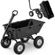 Hillvert Dārza transporta pašizgāzējs ratiņi, noliecami, līdz 550 kg ietilpība 150 l