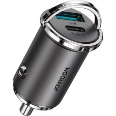 Joyroom Ātrais automašīnas lādētājs USB-C USB 45W 5A PD QC 3.0 AFC SCP Pelēks