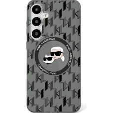 Case Karl Lagerfeld Button Karl&Choupette Heads On KL Pattern MagSafe Samsung Galaxy S25 black