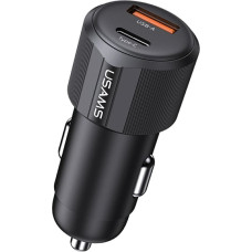 Car Charger USAMS YT Series CC283 60W 1xUSB-A 1xUSB-C black