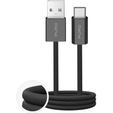 Puro Fabrik 2.0 10W USB-A - USB-C Braided Cable 1.5m - Black