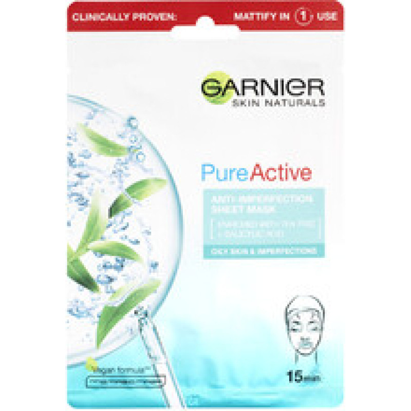 Garnier Skin Naturals Pure Active - Moisturizing textile mask against imperfections enriched with tea tree and salicylic acid