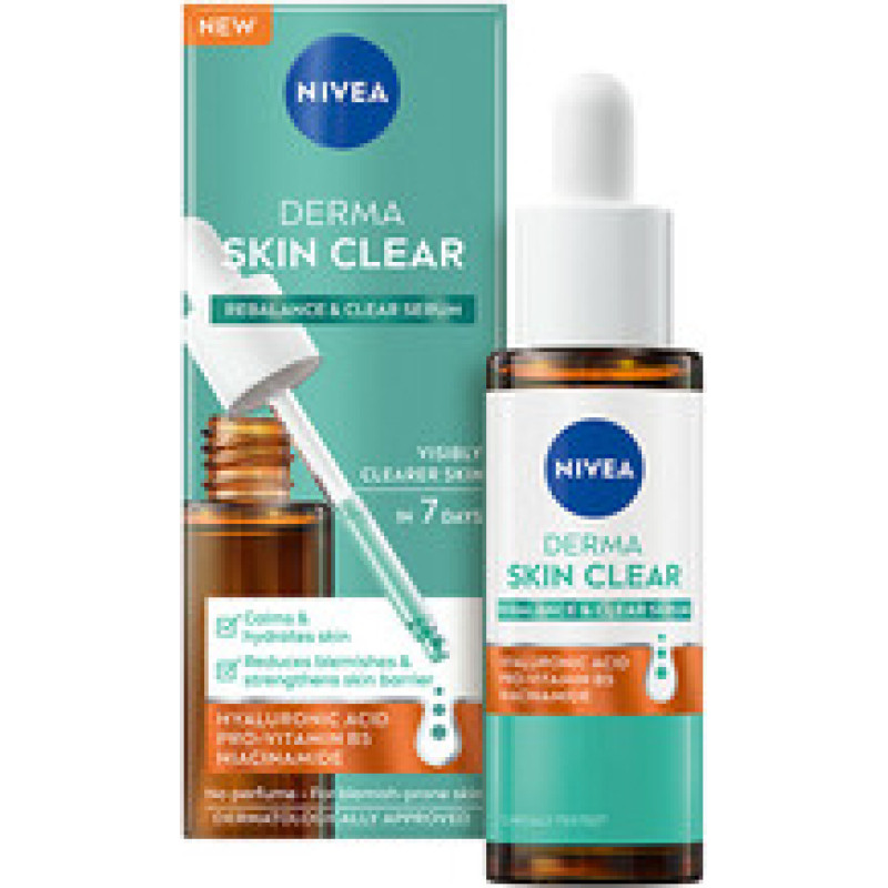 Nivea Derma Skin Clear Serum - Regenerating and deeply hydrating facial serum.
