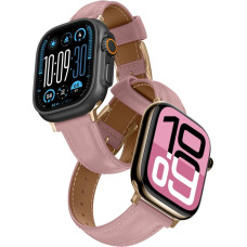 Amazingthing Class Band Leather Strap for Apple Watch 45 | 46 | 49 mm - Pink
