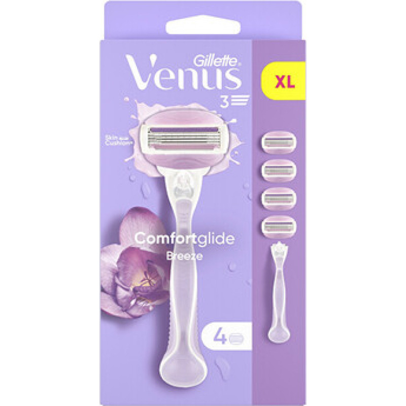 Gillette Venus Comfortglide Breeze - Shaver + 4 Heads.