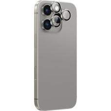 Amazingthing AR Aluminum 3 Lens Glass with Camera Lens Frame for iPhone 16 Pro | 16 Pro Max - Gray