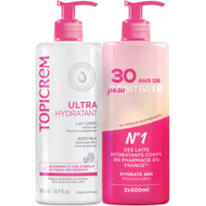 Topicrem Ultra Hydrating Body Milk Duopack - Set of hydrating body milks.