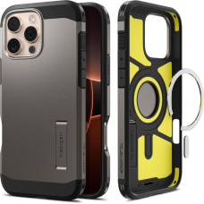Spigen iPhone 16 Pro Max izturīgais MagSafe vāciņš ar statīvu — ierocis metālā