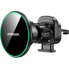 Joyroom Automašīnas turētājs ar Qi2 15W telefona lādētāju gaisa restei - melns