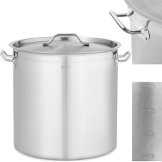Royal Catering Tērauda katls ar vāku un mērtrauku gāzes un elektriskajām indukcijas plītīm, 50 l