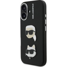 Karl Lagerfeld Grained PU K&CH Heads Case for iPhone 16 Black