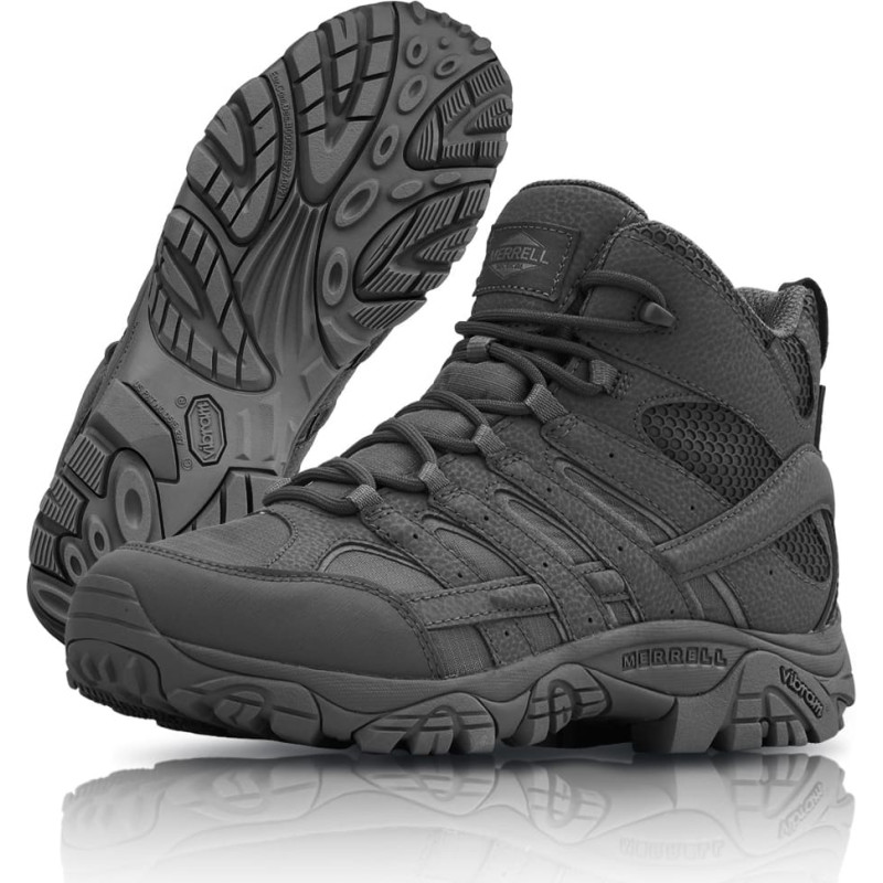 Merrell - Zābaki militārie Moab 2 Mid - Ūdensnecaurlaidīgi - Melni - J15853 (41,5)