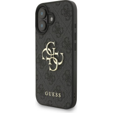 Guess PU 4G Metal Logo Strap Case for iPhone 16 Black