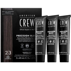 American Crew Precision Blend Natural Gray Coverage matu krāsa vīrie&scaron;iem tum&scaron;a 3 x 40 ml