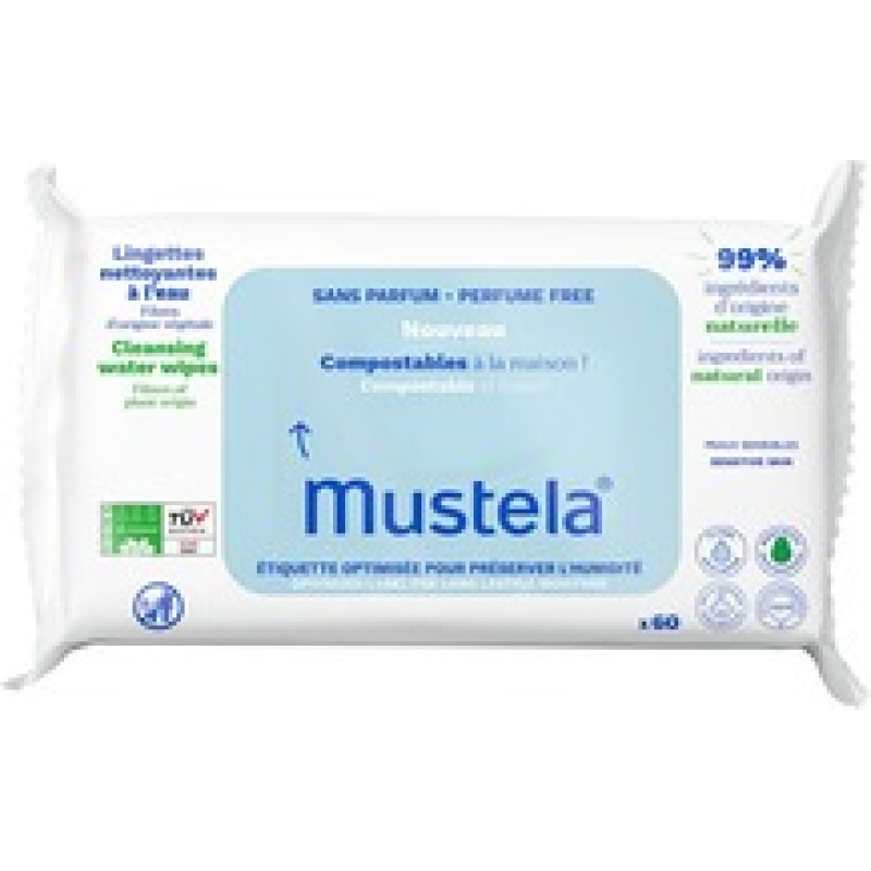 Mustela Kompostējamas mājas tīrī&scaron;anas ūdens salvetes