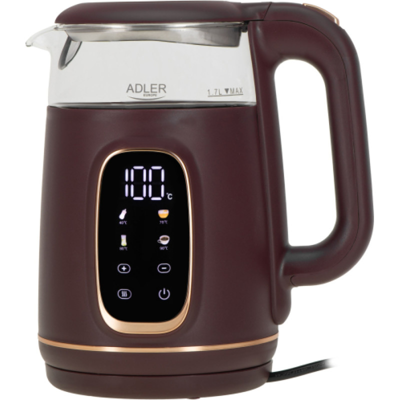 Adler AD 1305BU Elektriskā tējkanna ar temperatūras kontroli 1.7L 2200W