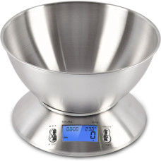 Retoo Elektroniskie virtuves svari ar bļodu un termometru STEEL 1,8 l 1-5000 g / 1 g