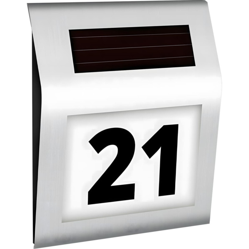 Retoo Saules apgaismots mājas numurs ar krēslas sensoru, metāla