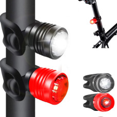 Retoo Priek&scaron;ējais un aizmugurējais ar akumulatoru darbināms velosipēda lukturis, 3 režīmi - 2 gab.