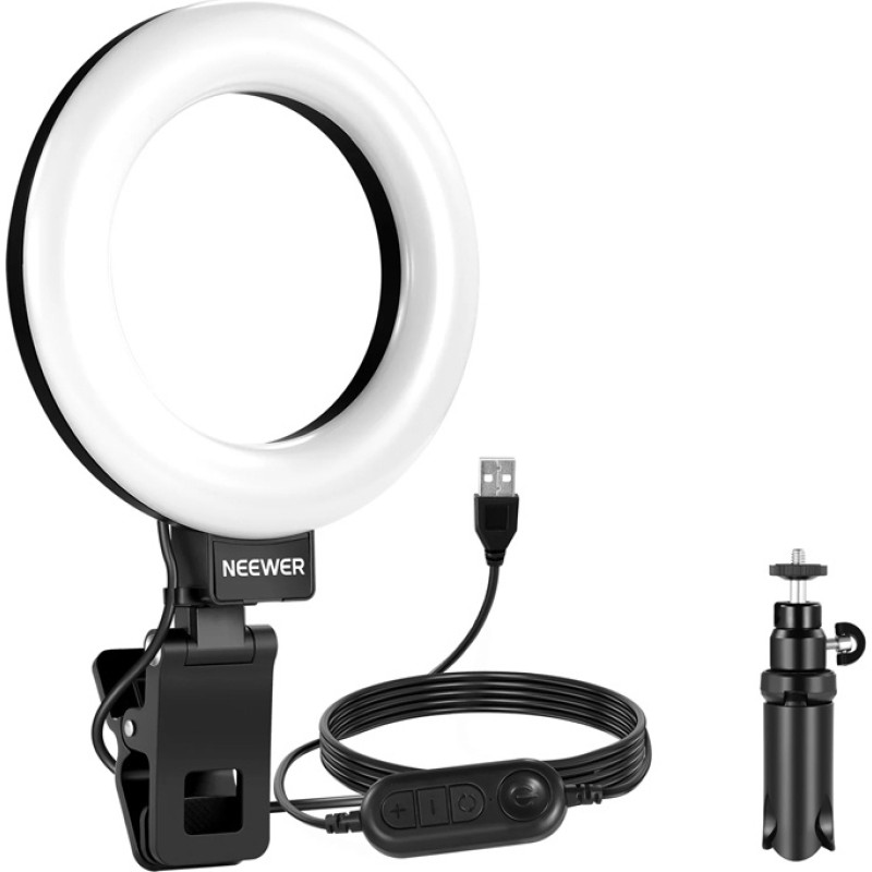 Neewer BR60 5" clip-on ring light | desk stand