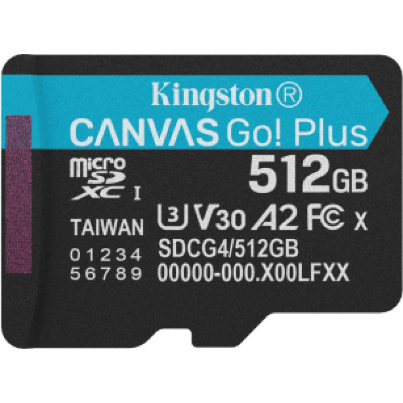 Atmiņas karte Kingston  Canvas Go Plus G4 MicroSDXC 512GB