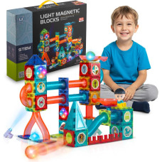 Ricokids Magnētiskie izglītojo&scaron;ie klucī&scaron;i ar gaismu, 150 gabali, RK-782