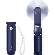 Jisulife Mini portatīvais ventilators ar lādētāja funkciju un lukturīti USB-A USB-C 2000mAh - zils