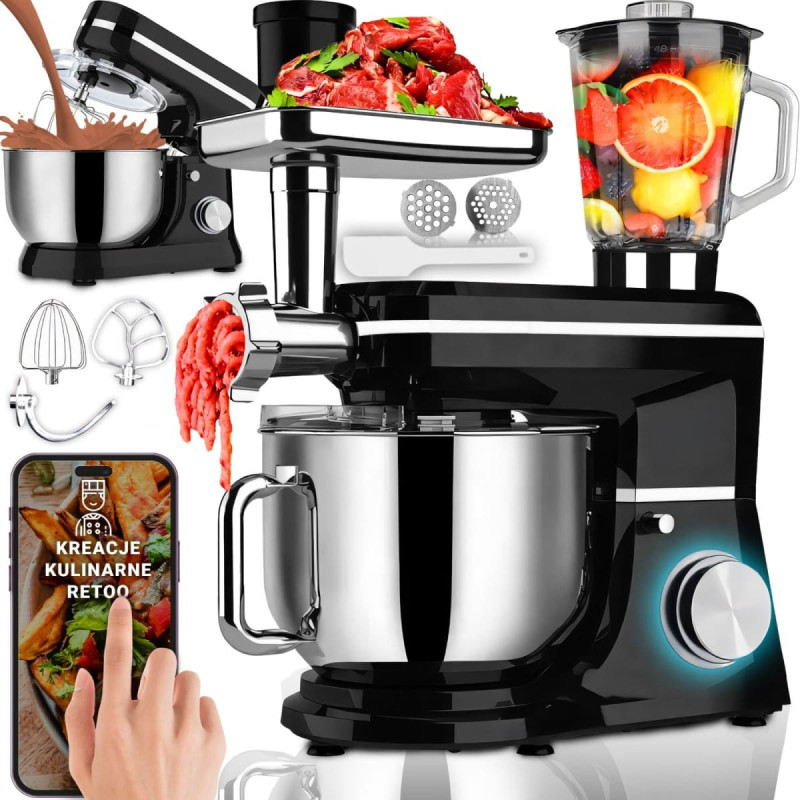 Retoo Planētu virtuves kombains ar gaļas ma&scaron;īnu 5 vienā 6 l 3200 W