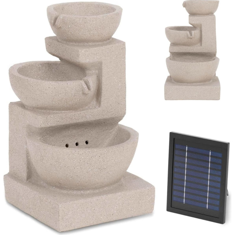 Hillvert Saules dārza kaskādes strūklaka ar LED apgaismojumu, 3 bļodas, 2 W