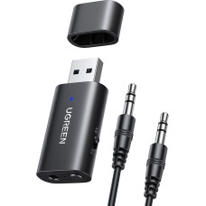 Ugreen Bezvadu raidītājs + uztvērējs Bluetooth 5.1 audio adapteris 3,5 mm mini ligzda melna
