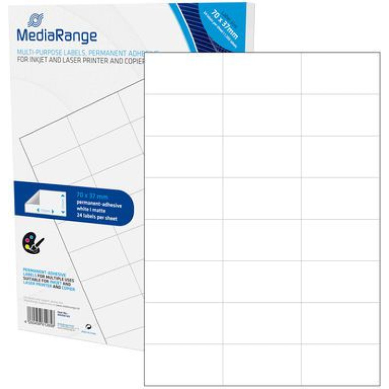Mediarange Etiketten MediaRange weis 70x37mm 1200 Stuck
