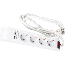 ATR (059134) Pagarinātājs ar slēdzi un 2xUSB 4Z 1,4M