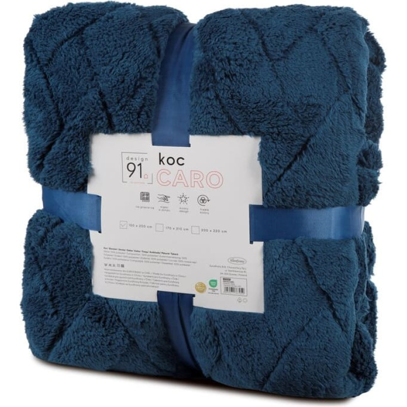 Sedziņa 200x220 Caro tumši zila mikrošķiedras pleds D91