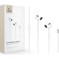 Tech-Protect Ultraboost Core G2 austiņas ar vadu un mini ligzdu - baltas