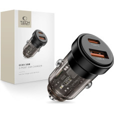 Tech-Protect CC03 30W 2-Port USB-A | USB-C Car Charger - Black