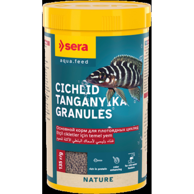 Sera Grimsto&scaron;a granulēta barība gaļēdāju cihlīdām - Sera Granured, 250ml (135g)