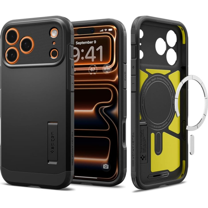Spigen iPhone 17 Pro Max MagSafe izturīgais bruņu T-veida vāciņ&scaron; &mdash; melns