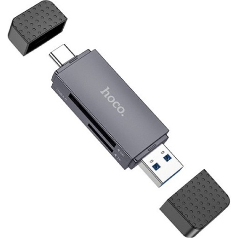 Hoco Kar&scaron;u lasītājs HOCO HB45, 2 sloti: SD, TF, USB-A, USB-C