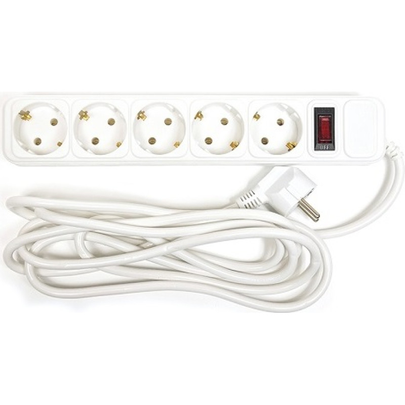 EXD Pagarinātājs 3m, 5 rozetes, ar slēdzi