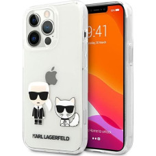 KLHCP13LCKTR Karl Lagerfeld PC|TPU Ikonik Karl and Choupette Case for iPhone 13 Pro Transparent