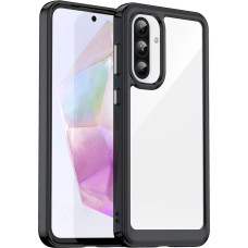 Hurtel Samsung Galaxy A56 Outer Space maciņ&scaron; ar elastīgu rāmi - melns