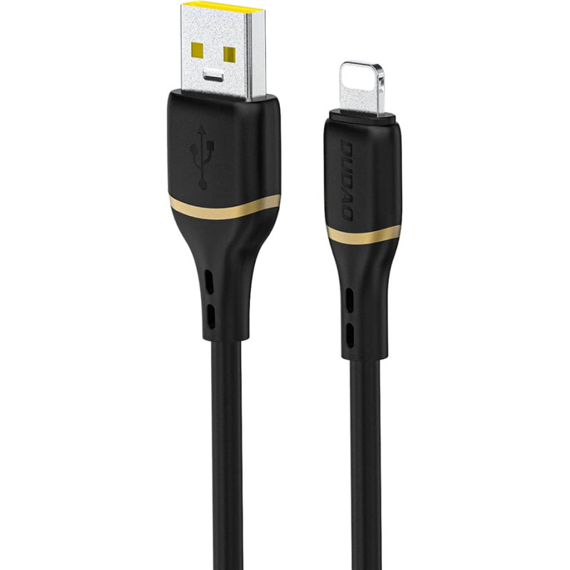 Dudao L25L 30W USB-A - Lightning Cable with Soft Silicone Braid Lightning 1m - Black