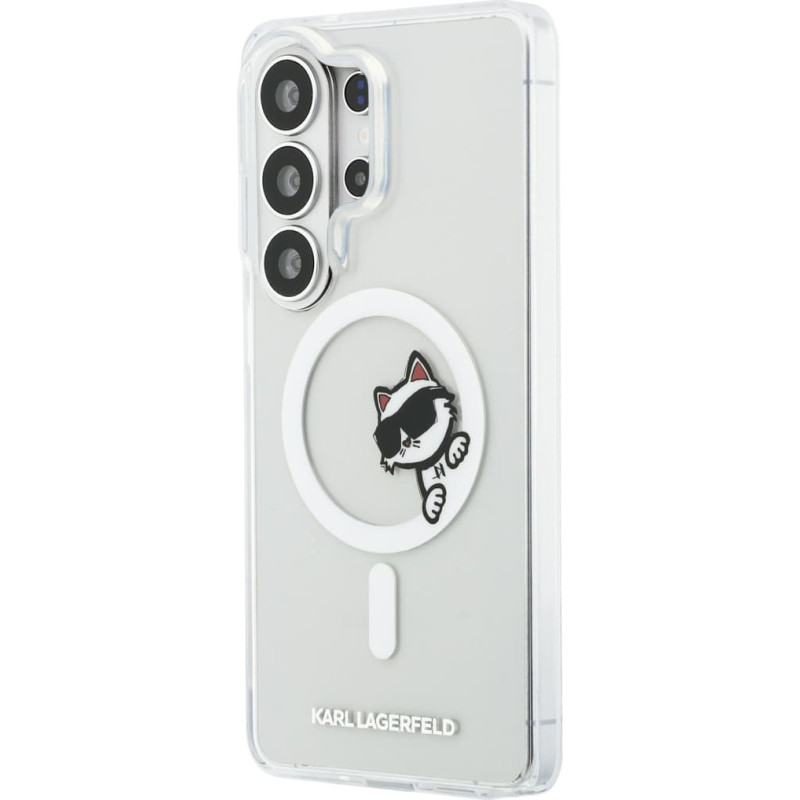 Karl Lagerfeld IML Choupette Peekaboo Logo Magnetic Case for iPhone Samsung Galaxy S26 Ultra Transparent