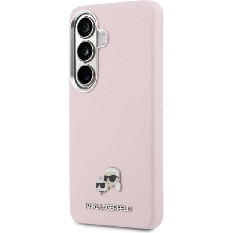 Karl Lagerfeld Grained PU Leather K&CH Heads Magnetic Case for Samsung Galaxy S26 Pink