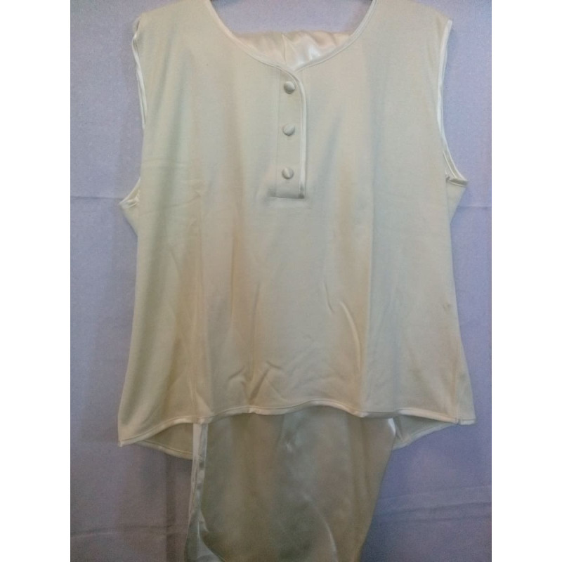 Sieviešu īsās satīna pidžamas 113 izmērs XXL krēms ar viskozi Zema cena!!!