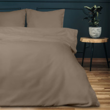 Satīna gultasveļa 160x200 bēša tumša 041 vienkrāsaina